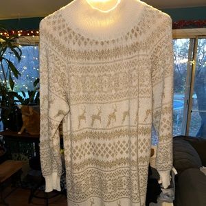 Gabriella Frattini Vintage Sweater Dress Ivory/Gold M/L